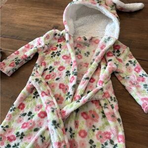 Cozy Floral Kids Hooded Pajama Robe